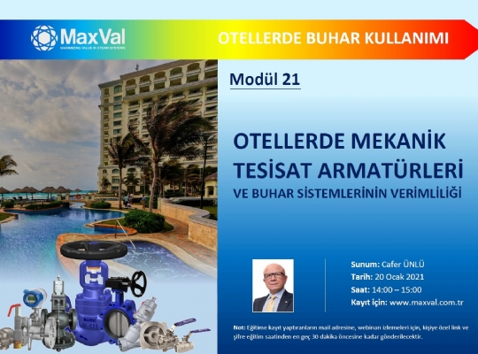 WEBINAR EĞİTİMİ: 21. MODÜL-OTELLERDE MEKANİK TESİSAT ARMATÜRLERİ