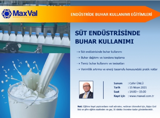 151. EĞİTİM(WEBİNAR 27) - SÜT ENDÜSTRİSİNDE BUHAR KULLANIMI, ENERJİ VERİMLİLİĞİ VE ENERJİ TASARRUFU