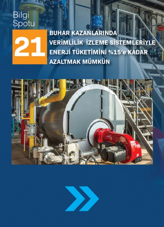 SPOT 21 / BUHAR KAZANLARINDA  VERİMLİLİK  İZLEME SİSTEMLERİYLE ENERJİ TÜKETİMİNİ 15’e KADAR  AZALTMAK MÜMKÜN